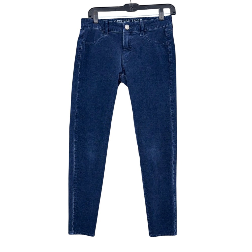 American Eagle Outfitters Jeggings Blue Corduroy Womens Size 4 Short